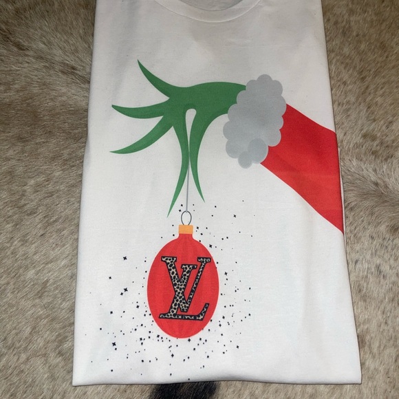 Grinch LV Louis Vuitton Christmas Sublimation Tshirts - Picture 1 of 2